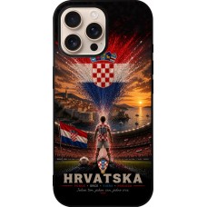 iPhone 16 Pro Max Case Hülle - Silikon schwarz Fussball Kroatien splash 2026