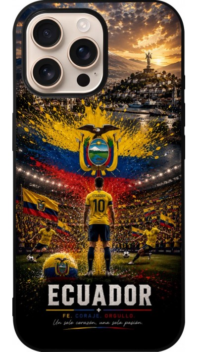 iPhone 16 Pro Max Case Hülle - Silikon schwarz Fussball Ecuador splash 2026