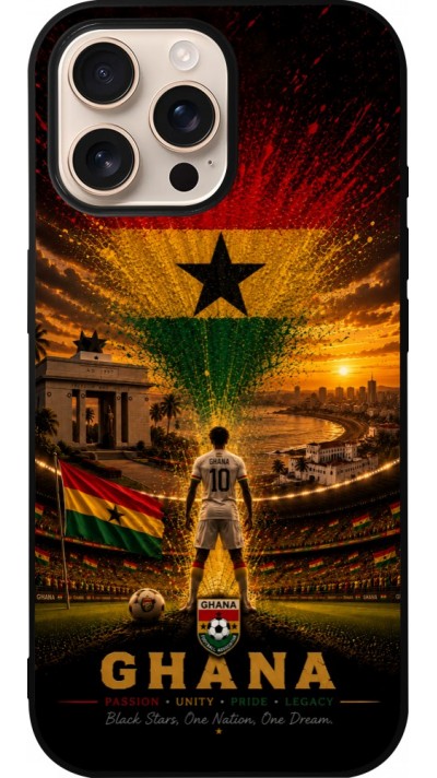 iPhone 16 Pro Max Case Hülle - Silikon schwarz Fussball Ghana splash 2026