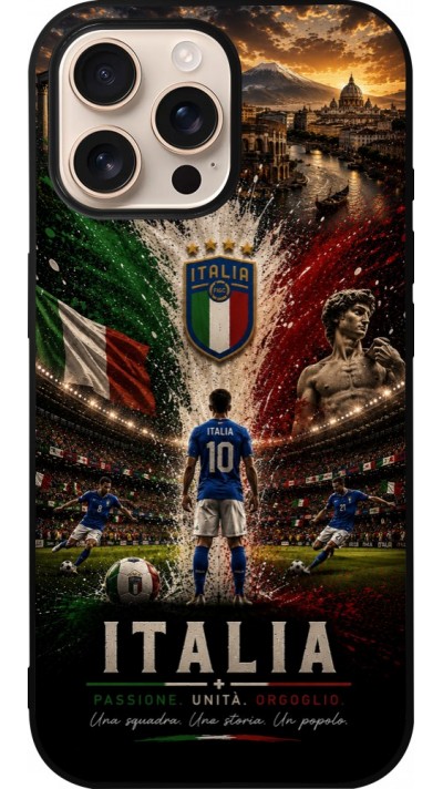 iPhone 16 Pro Max Case Hülle - Silikon schwarz Fussball Italien splash 2026