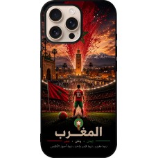 iPhone 16 Pro Max Case Hülle - Silikon schwarz Fussball Marokko splash 2026