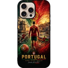 iPhone 16 Pro Max Case Hülle - Silikon schwarz Fussball Portugal splash 2026