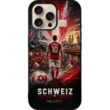iPhone 16 Pro Max Case Hülle - Silikon schwarz Fussball Schweiz splash 2026