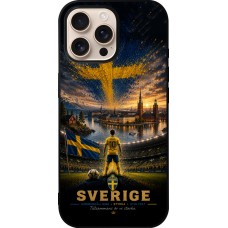 iPhone 16 Pro Max Case Hülle - Silikon schwarz Fussball Schweden splash 2026