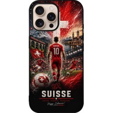 iPhone 16 Pro Max Case Hülle - Silikon schwarz Fussball Suisse splash 2026