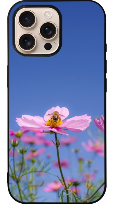 iPhone 16 Pro Max Case Hülle - Silikon schwarz Bee on a flower 2026