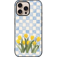 iPhone 16 Pro Max Case Hülle - Silikon schwarz Blue vichy tulips 2026