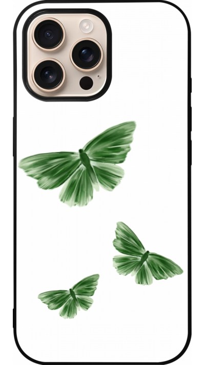 iPhone 16 Pro Max Case Hülle - Silikon schwarz Butterflies 2026
