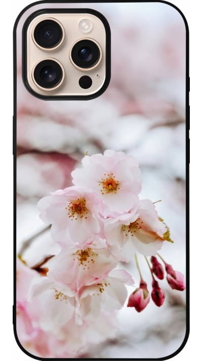 iPhone 16 Pro Max Case Hülle - Silikon schwarz Cherry tree 2026