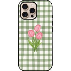 iPhone 16 Pro Max Case Hülle - Silikon schwarz Green vichy tulips 2026