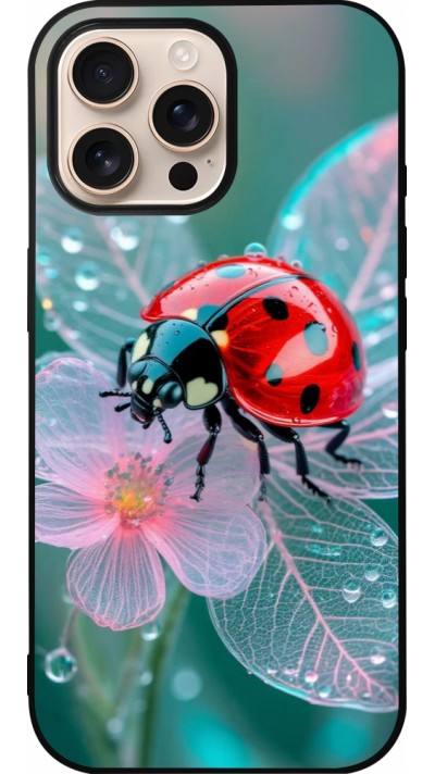 iPhone 16 Pro Max Case Hülle - Silikon schwarz Ladybird in bloom 2026