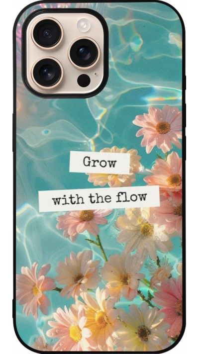 iPhone 16 Pro Max Case Hülle - Silikon schwarz Summer 2025 Grow with the flow