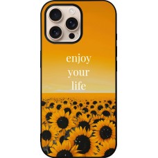 iPhone 16 Pro Max Case Hülle - Silikon schwarz Summer 2026 Enjoy your life
