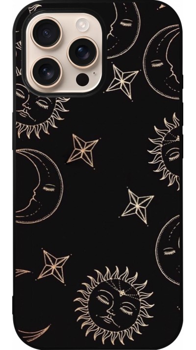 iPhone 16 Pro Max Case Hülle - Silikon schwarz Suns and Moons