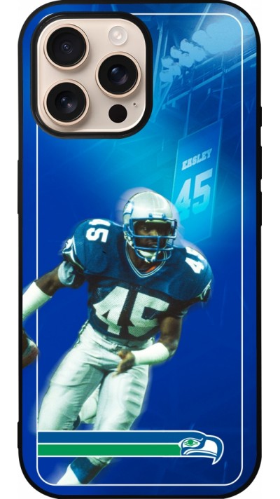 iPhone 16 Pro Max Case Hülle - Silikon schwarz Super Bowl 26 Seattle 1