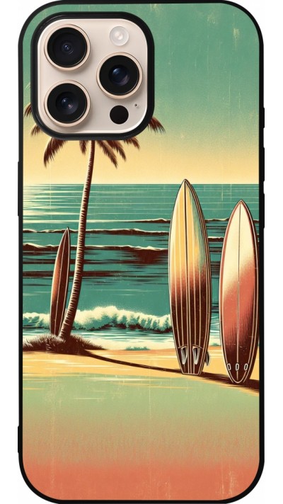 iPhone 16 Pro Max Case Hülle - Silikon schwarz Surf Paradise