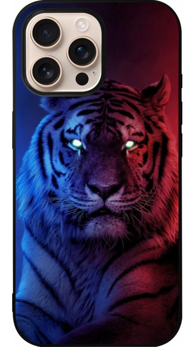 iPhone 16 Pro Max Case Hülle - Silikon schwarz Tiger Blue Red