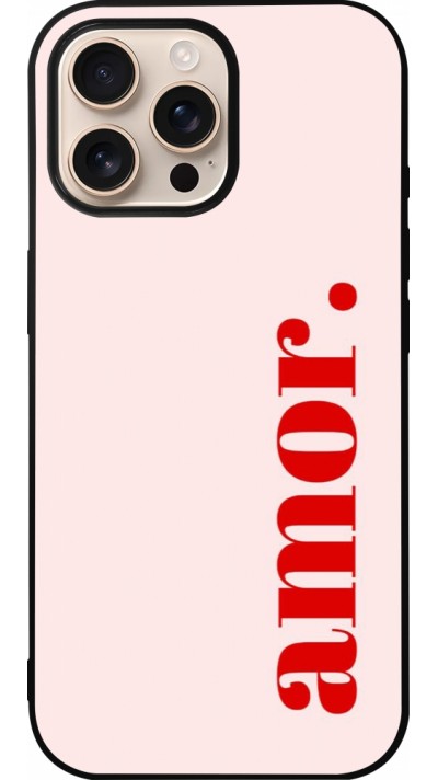 iPhone 16 Pro Max Case Hülle - Silikon schwarz Valentine 2024 amor