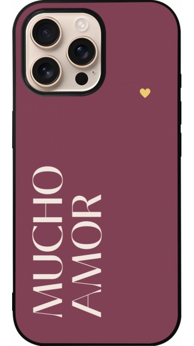 iPhone 16 Pro Max Case Hülle - Silikon schwarz Valentine 2024 mucho amor rosado