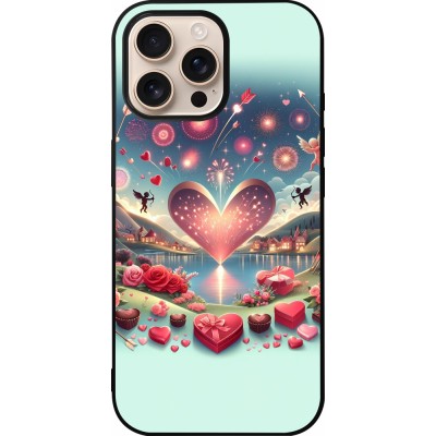 iPhone 16 Pro Max Case Hülle - Silikon schwarz Valentin 2025 Schick