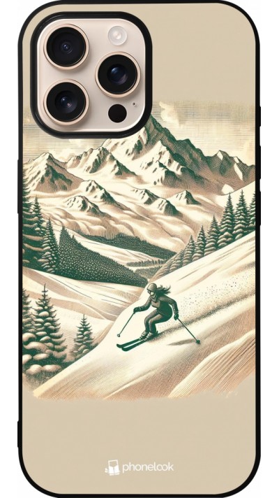 iPhone 16 Pro Max Case Hülle - Silikon schwarz Vintage Skiberg