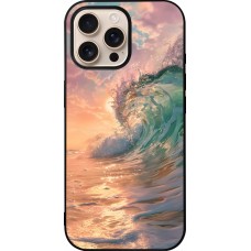 iPhone 16 Pro Max Case Hülle - Silikon schwarz Wave Sunset