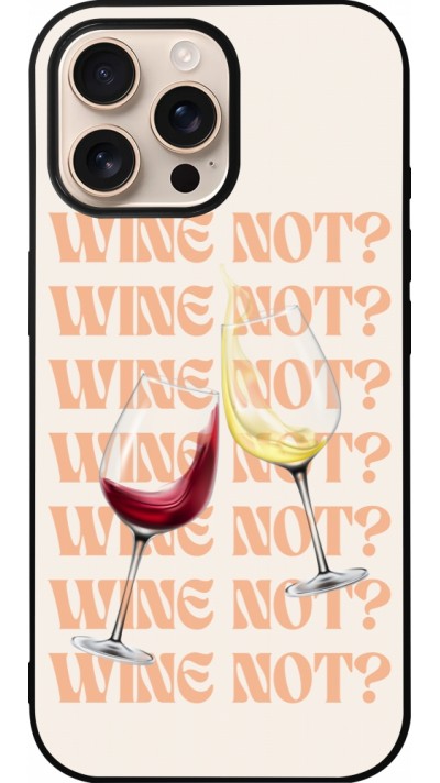 iPhone 16 Pro Max Case Hülle - Silikon schwarz Wine not