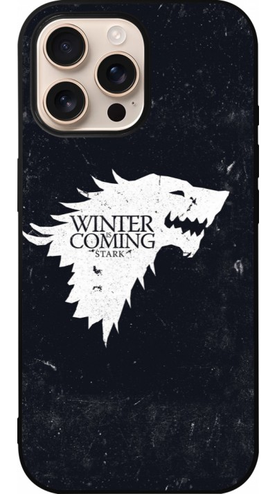 iPhone 16 Pro Max Case Hülle - Silikon schwarz Winter is coming Stark