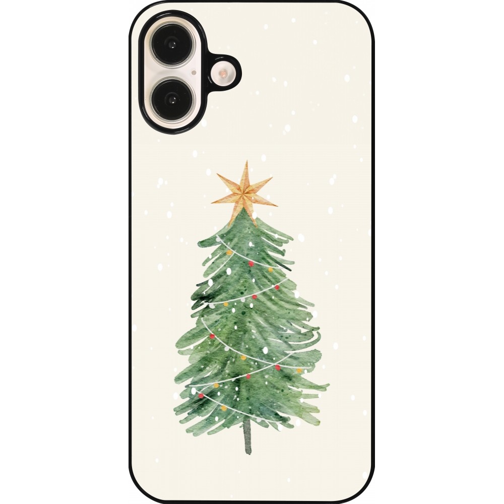 iPhone 16 Plus Case Hülle - Christmas 25 Sketch Tree