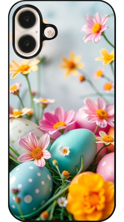 iPhone 16 Plus Case Hülle - Easter 2026 Eggs with flowers