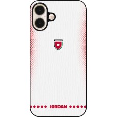 iPhone 16 Plus Case Hülle - Jordanien 2026 personalisierbares Fussballtrikot