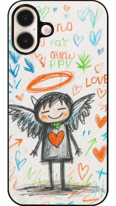 Coque iPhone 16 Plus - Little Angel Sketch Love