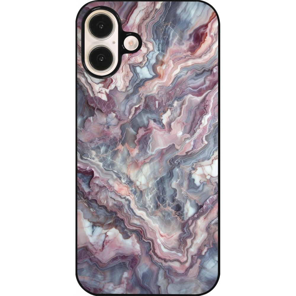 iPhone 16 Plus Case Hülle - Violetter silberner Marmor