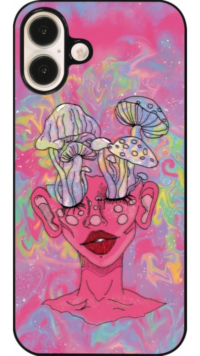 Coque iPhone 16 Plus - Psychedelic pink mushroom