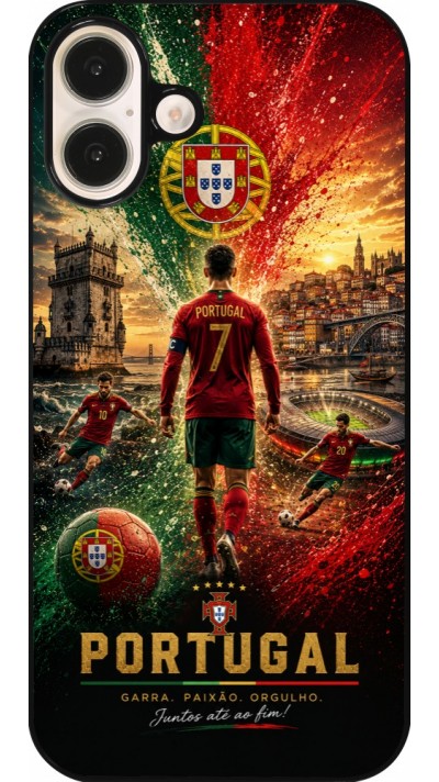 iPhone 16 Plus Case Hülle - Fussball Portugal splash 2026