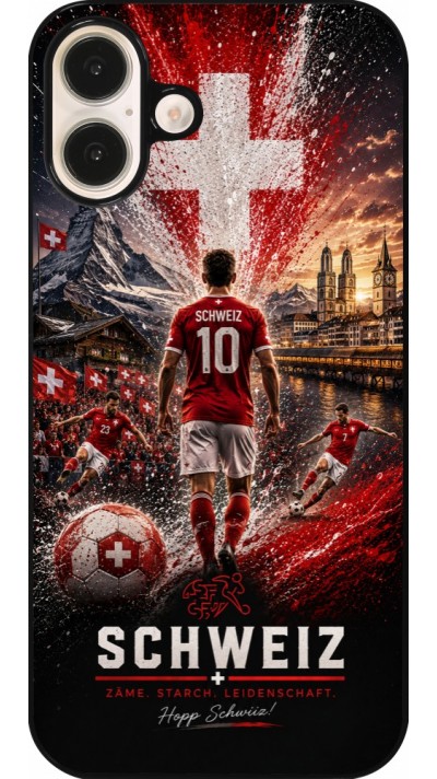 iPhone 16 Plus Case Hülle - Fussball Schweiz splash 2026