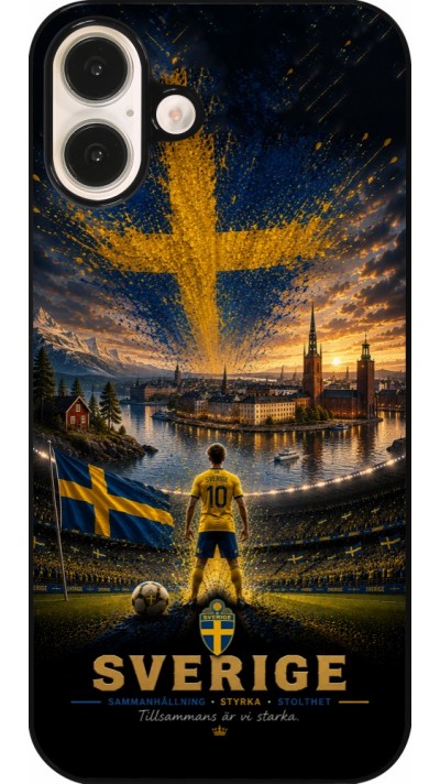 iPhone 16 Plus Case Hülle - Fussball Schweden splash 2026