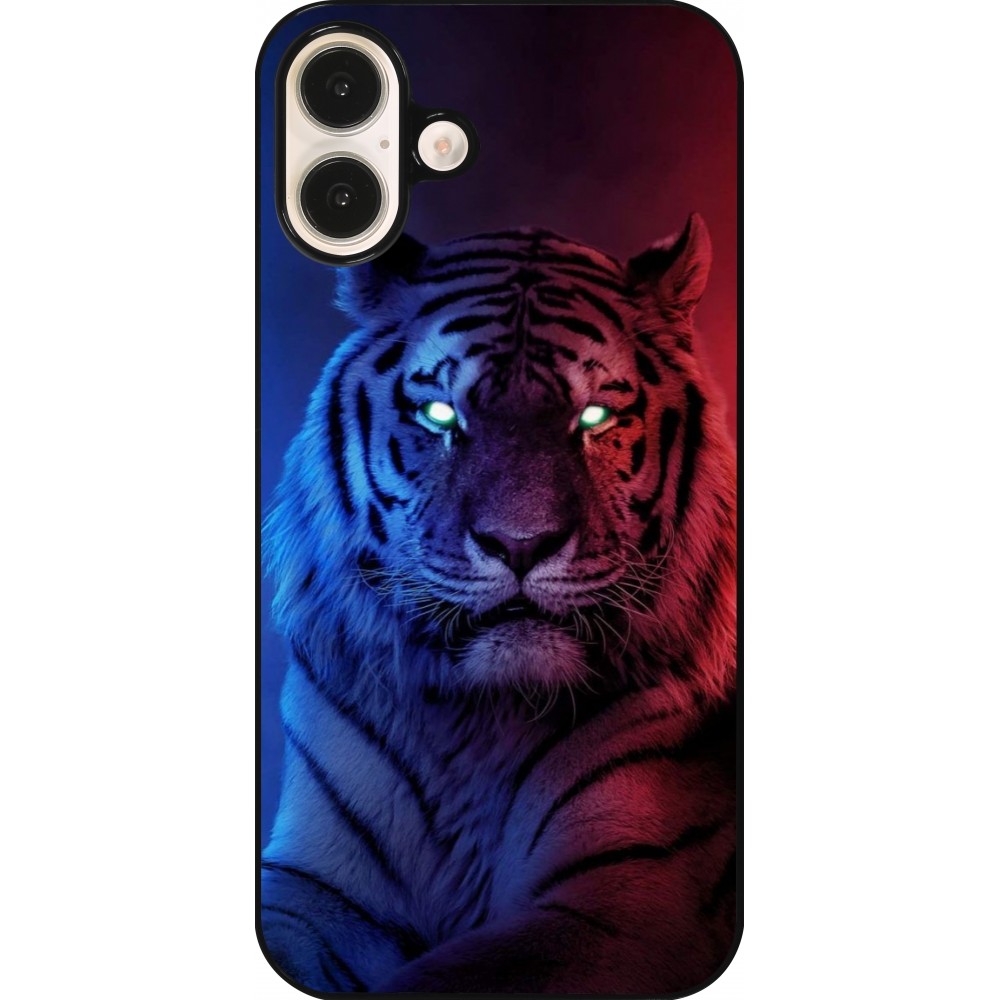 iPhone 16 Plus Case Hülle - Tiger Blue Red