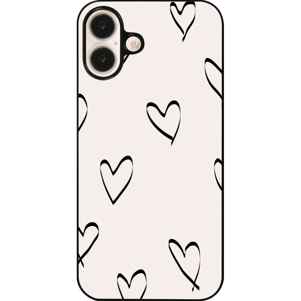 iPhone 16 Plus Case Hülle - Valentine 2023 minimalist hearts