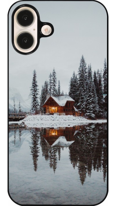 iPhone 16 Plus Case Hülle - Winter 25 Winter house forest afternoon