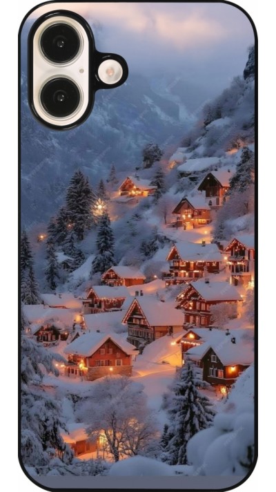 iPhone 16 Plus Case Hülle - Winter 25 Winter snowy village
