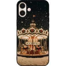 iPhone 16 Plus Case Hülle - Silikon schwarz Christmas 25 Carousel