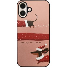 iPhone 16 Plus Case Hülle - Silikon schwarz Christmas 25 Teckel Merry Xmas