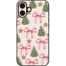 iPhone 16 Plus Case Hülle - Silikon schwarz Christmas 25 Vintage Ribbons