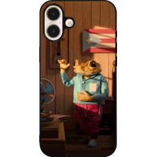 iPhone 16 Plus Case Hülle - Silikon schwarz Dancing frog DTMF