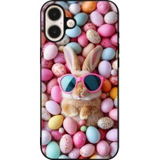 iPhone 16 Plus Case Hülle - Silikon schwarz Easter 2026 Rabbit fun