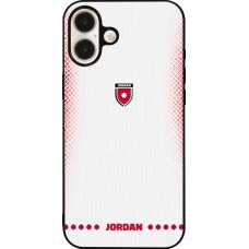 iPhone 16 Plus Case Hülle - Silikon schwarz Jordanien 2026 personalisierbares Fussballtrikot