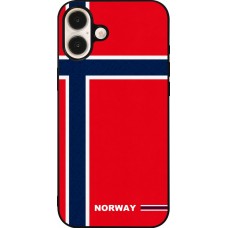 iPhone 16 Plus Case Hülle - Silikon schwarz Norwegen 2026 personalisierbares Fussballtrikot