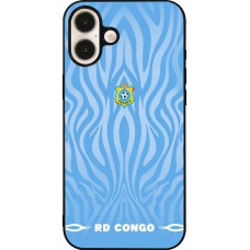 iPhone 16 Plus Case Hülle - Silikon schwarz Demokratische Republik Kongo 2026 personalisierbares Fussballtrikot