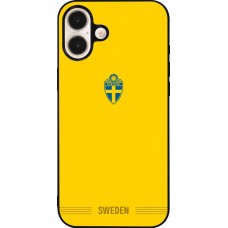 iPhone 16 Plus Case Hülle - Silikon schwarz Schweden 2026 personalisierbares Fussballtrikot